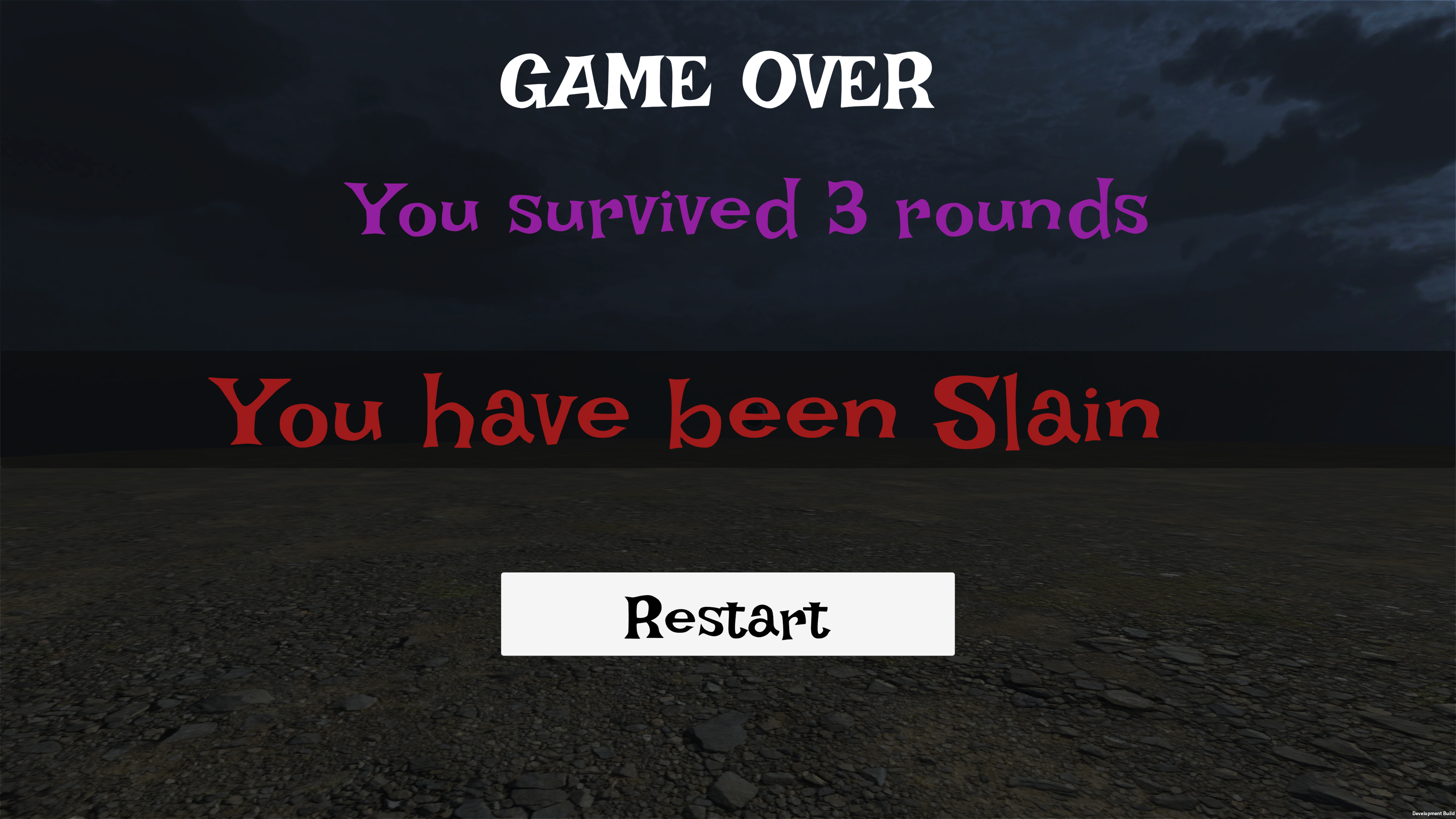 Game Screen: Game Over